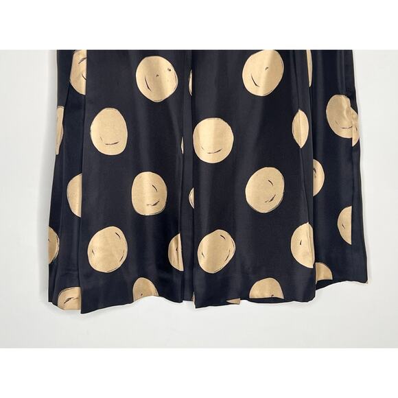 Kate Spade Holly Pleated Knee-Length A-Line Skirt Black & Cork Polka Dots 12 NWT - Picture 4 of 9